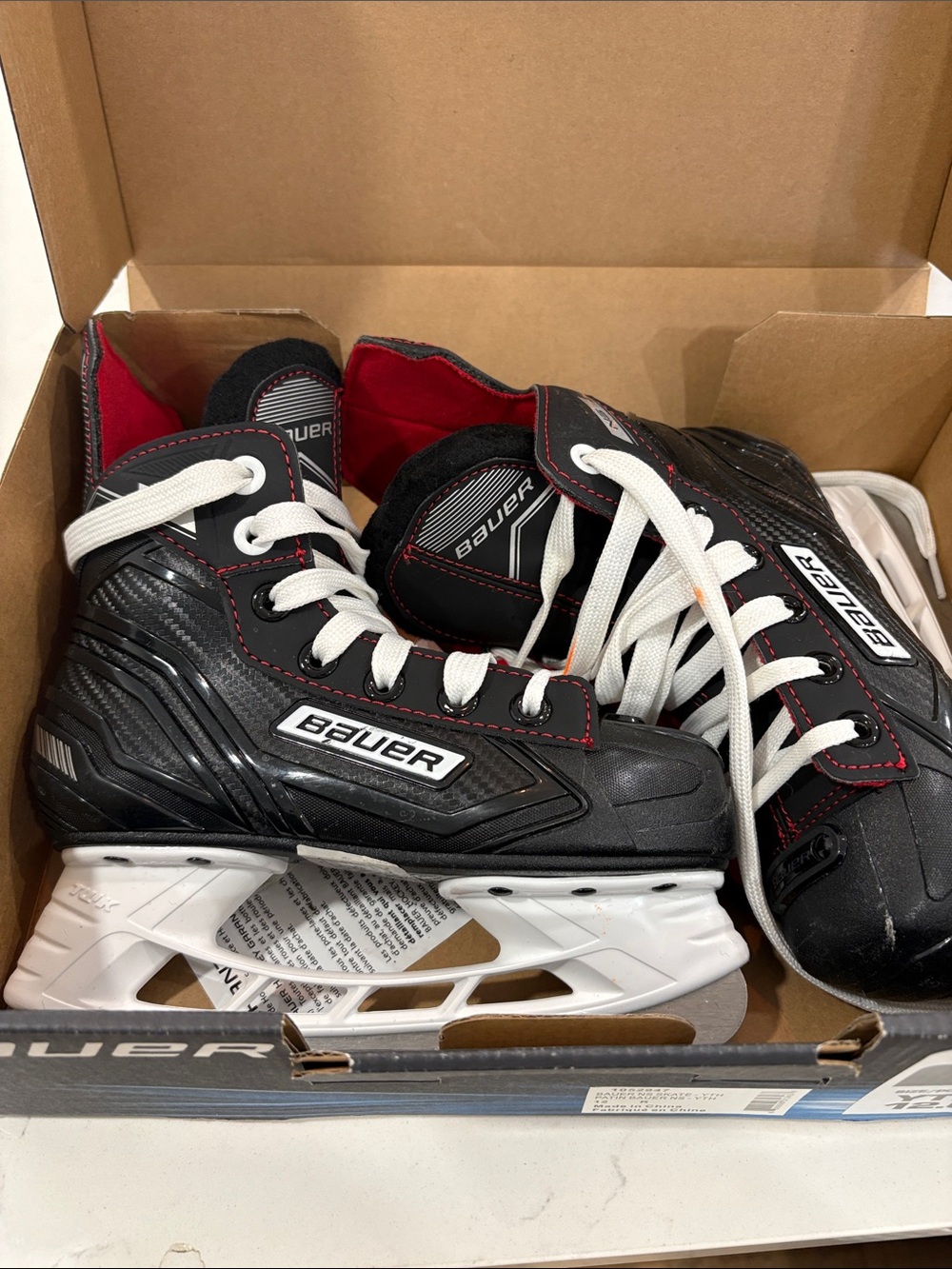 Bauer Kids Black and Red Ice Hockey Skates